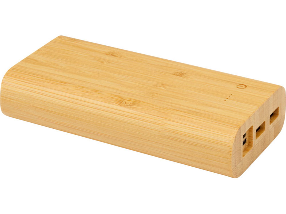 Портативное зарядное устройство Tulda из бамбука, 20 000 мАч, натуральный-3