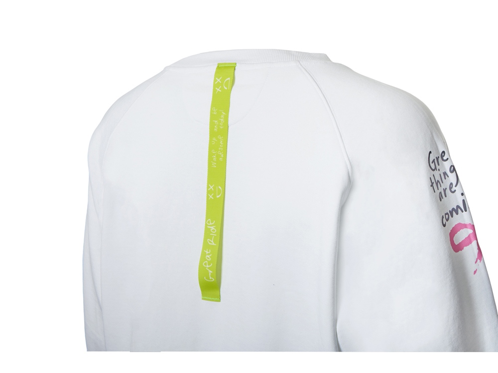 Свитшот оверсайз с рукавом реглан Belgrade, унисекс, белый, ДТФ текстиль-5