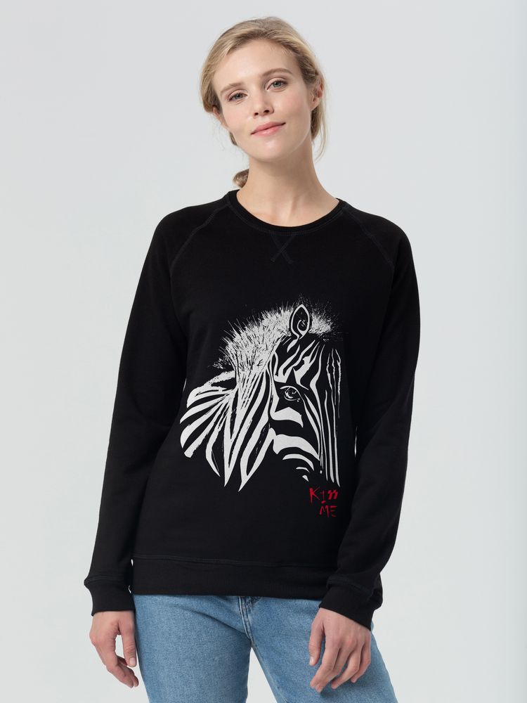 Толстовка женская «Арт-рокстар. Kiss Me», черная-0