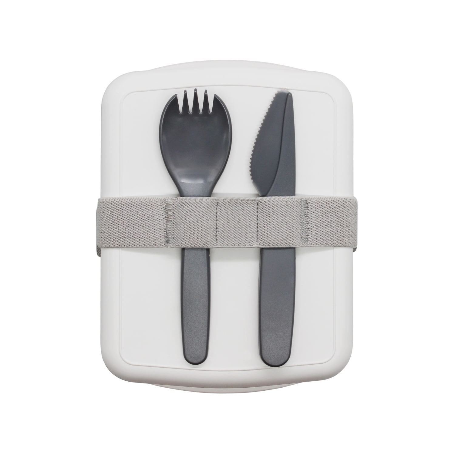 Ланч-бокс Lunch Green Line со столовыми приборами (серый)-2