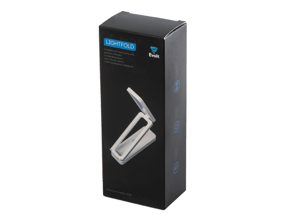 Складывающаяся LED лампа с беспроводной зарядкой Lightfold, белый-12