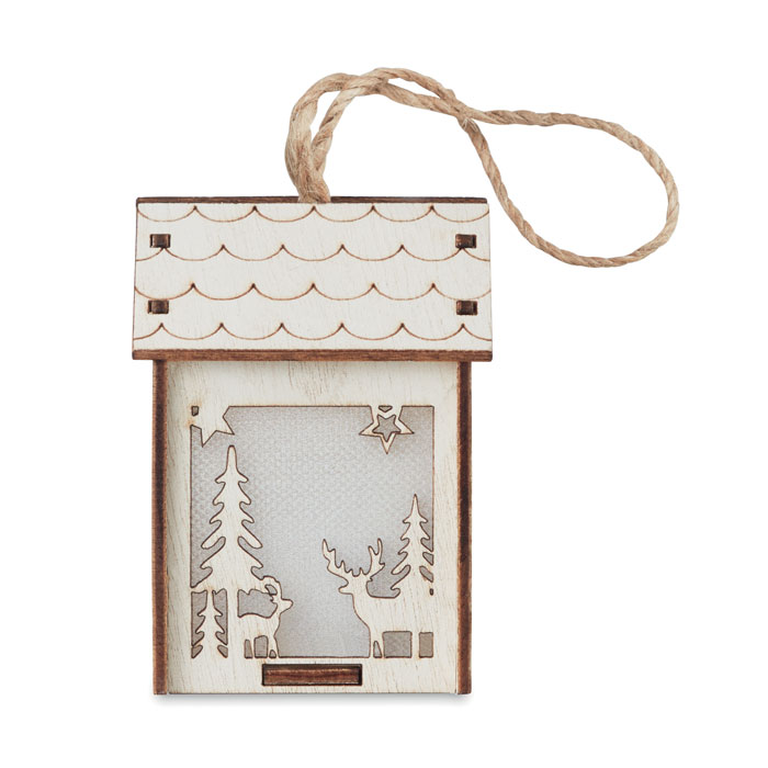 Домик из МДФ с подсветкой, древесный-8