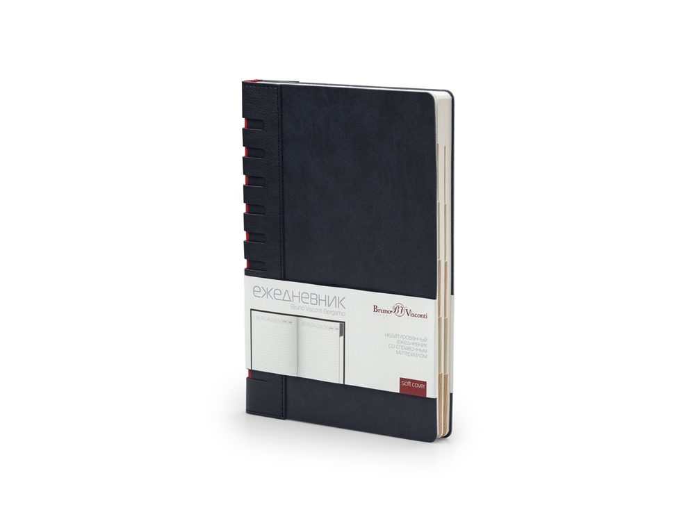 Ежедневник недатированный с индексами А5 Bergamo, черный-0