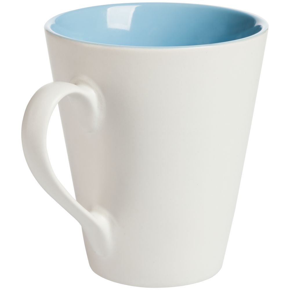Кружка New Bell матовая, белая с голубым-1