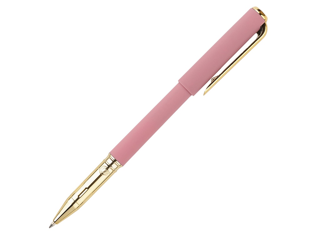 Ручка пластиковая шариковая Parliament, 0,7 мм, синие чернила, розовый/золотистый-0