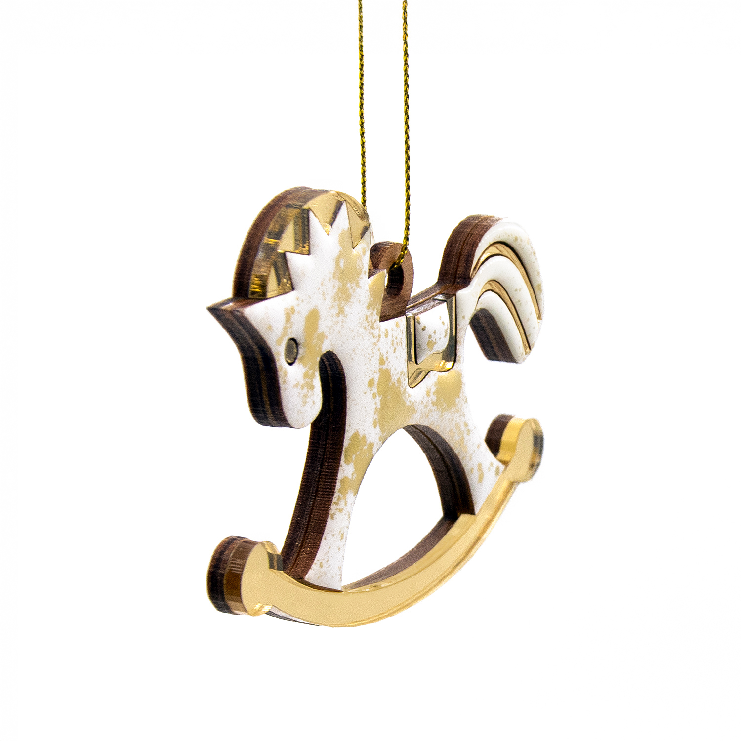 Ёлочная игрушка Лошадка (белый)-2