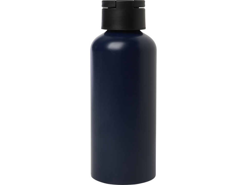 Trinity бутылка для воды из переработанного алюминия, сертифицированного согласно RCS, объемом 600 мл, с крышкой из переработ - Navy-2