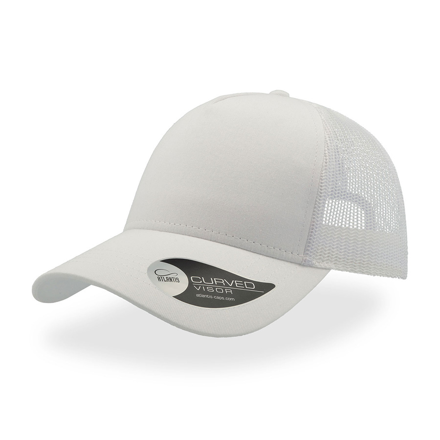 Бейсболка RAPPER COTTON, 5 клиньев, пластиковая застежка, белый-0