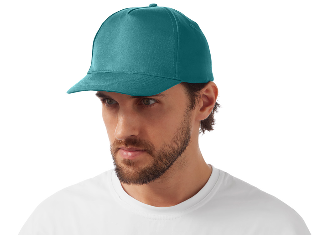Бейсболка Poly 5-ти панельная 120гр, пыльно-бирюзовый-1