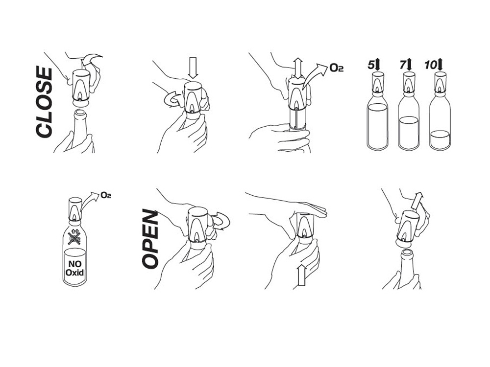 Винный насос и стоппер Pump It, черный-6
