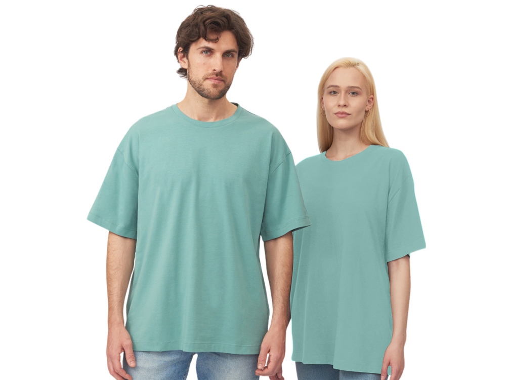 Футболка оверсайз Vienna унисекс , припылено-бирюзовый-0