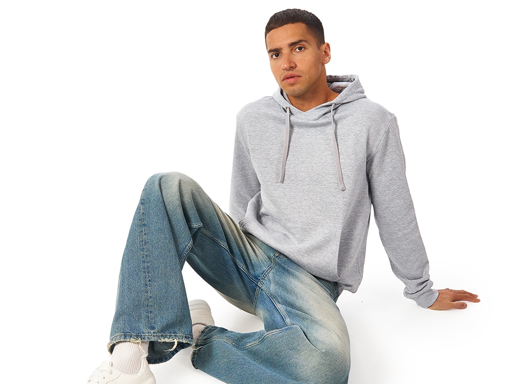 Толстовка унисекс Stream с капюшоном, серый меланж-3