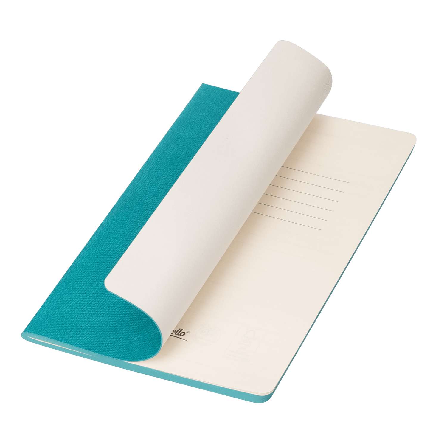 Блокнот Corsa slim, бирюзовый-0