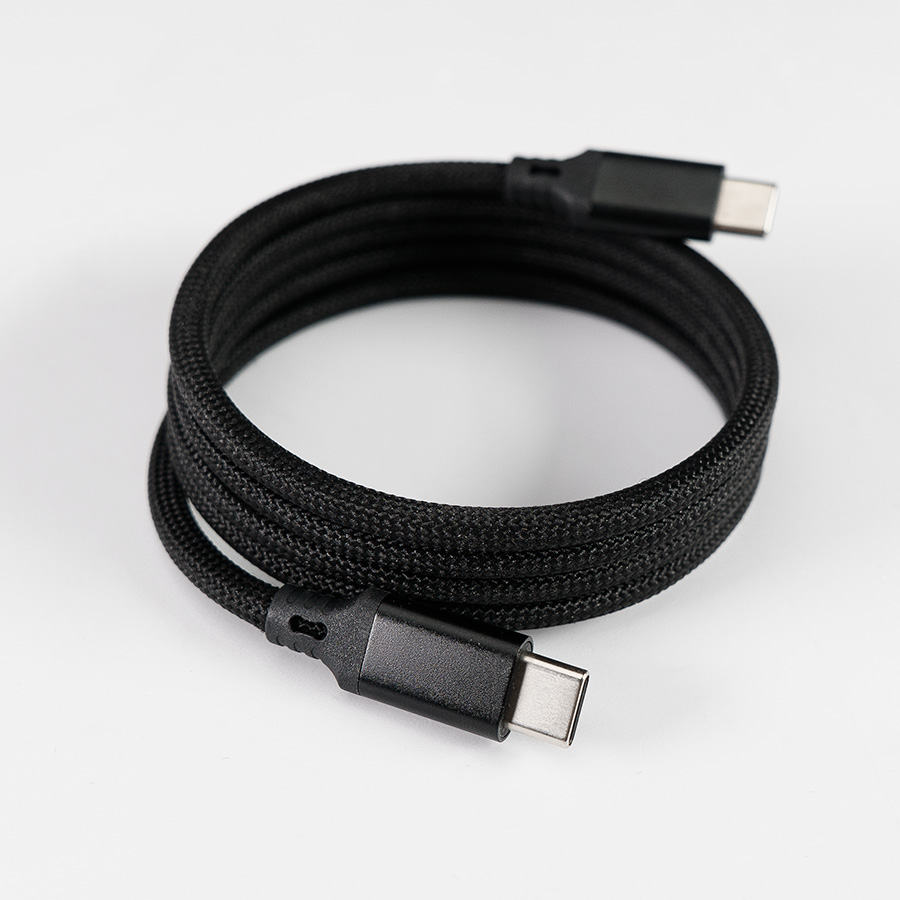 Кабель COIL магнитный для зарядки и передачи данных, 100Вт, 480Мб/с, нейлоновая оплетка, черный, черный-1
