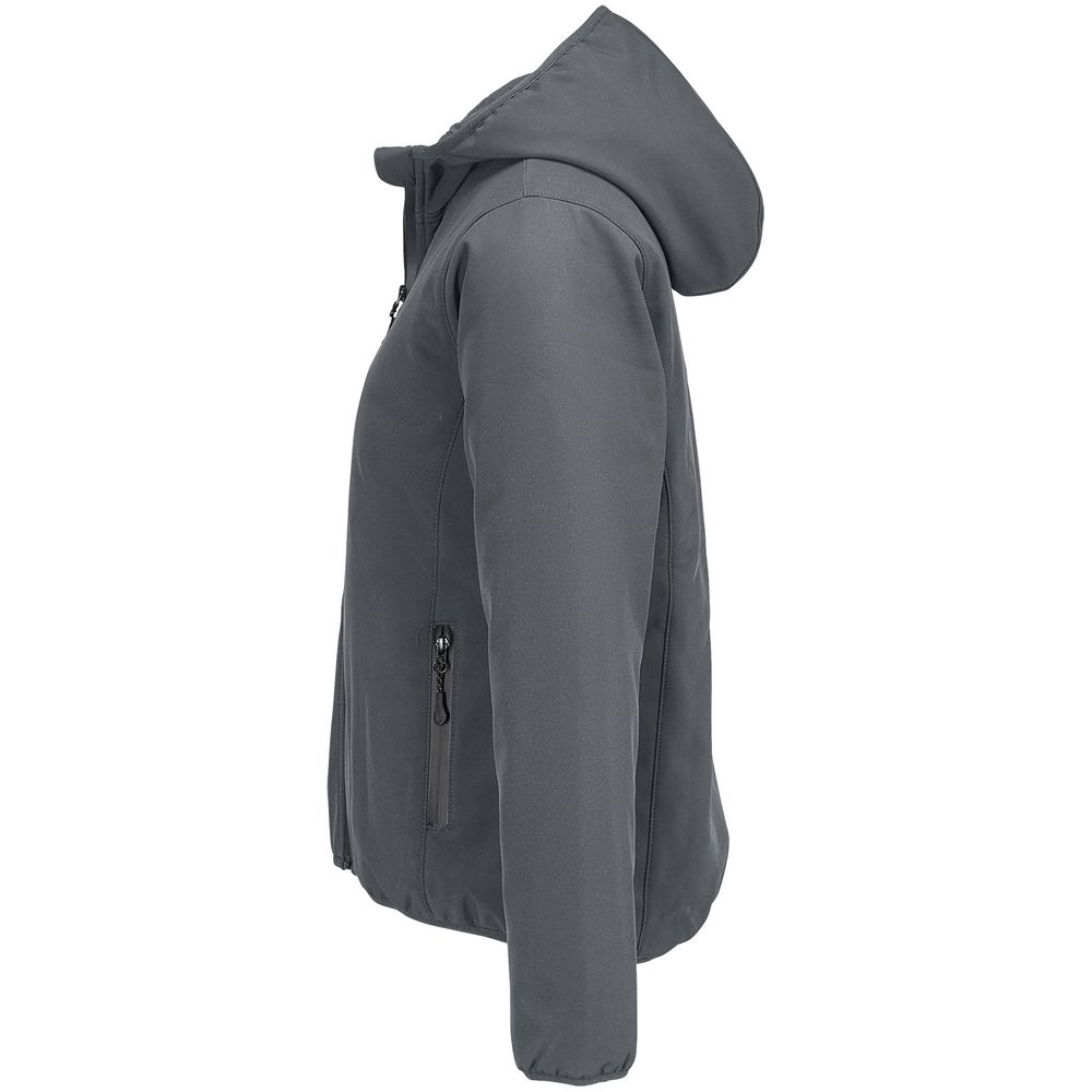 Куртка софтшелл с капюшоном женская Falcon Women, темно-серая-1