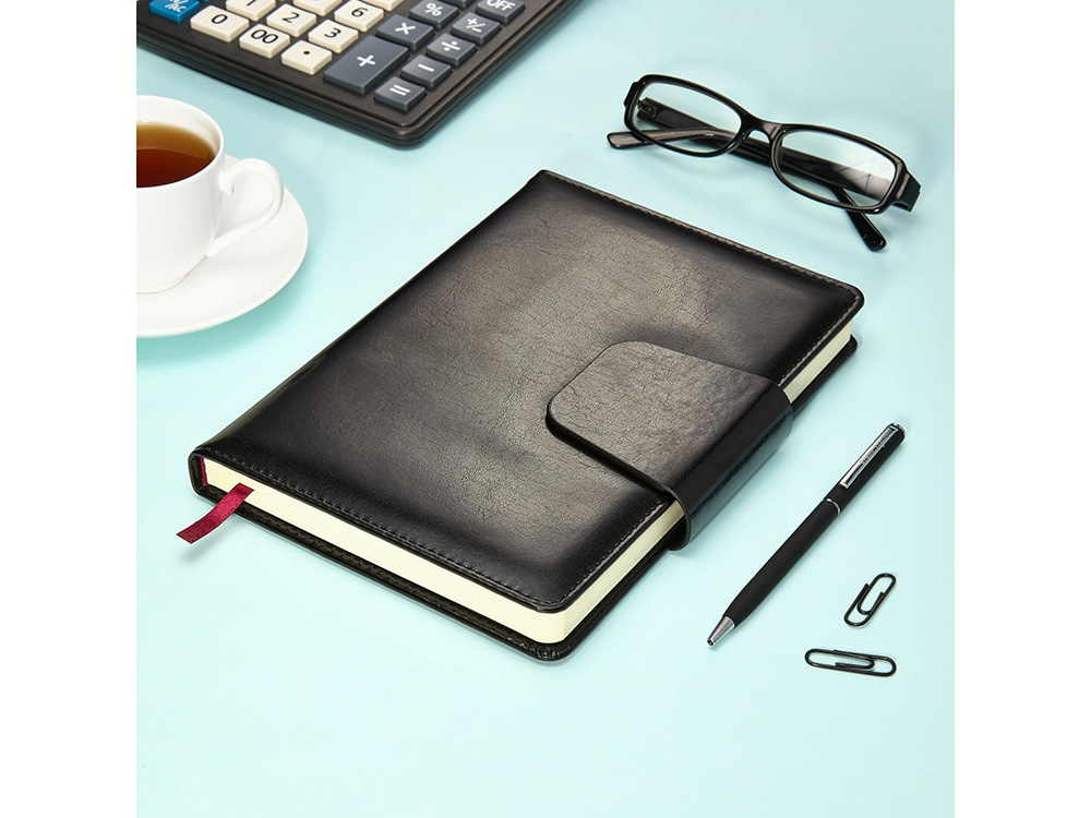 Ежедневник А5 недатированный Prestige, черный-4