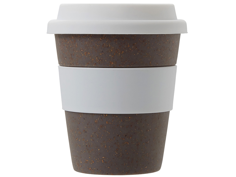 Стакан с силиконовой крышкой Cafe, белый-4