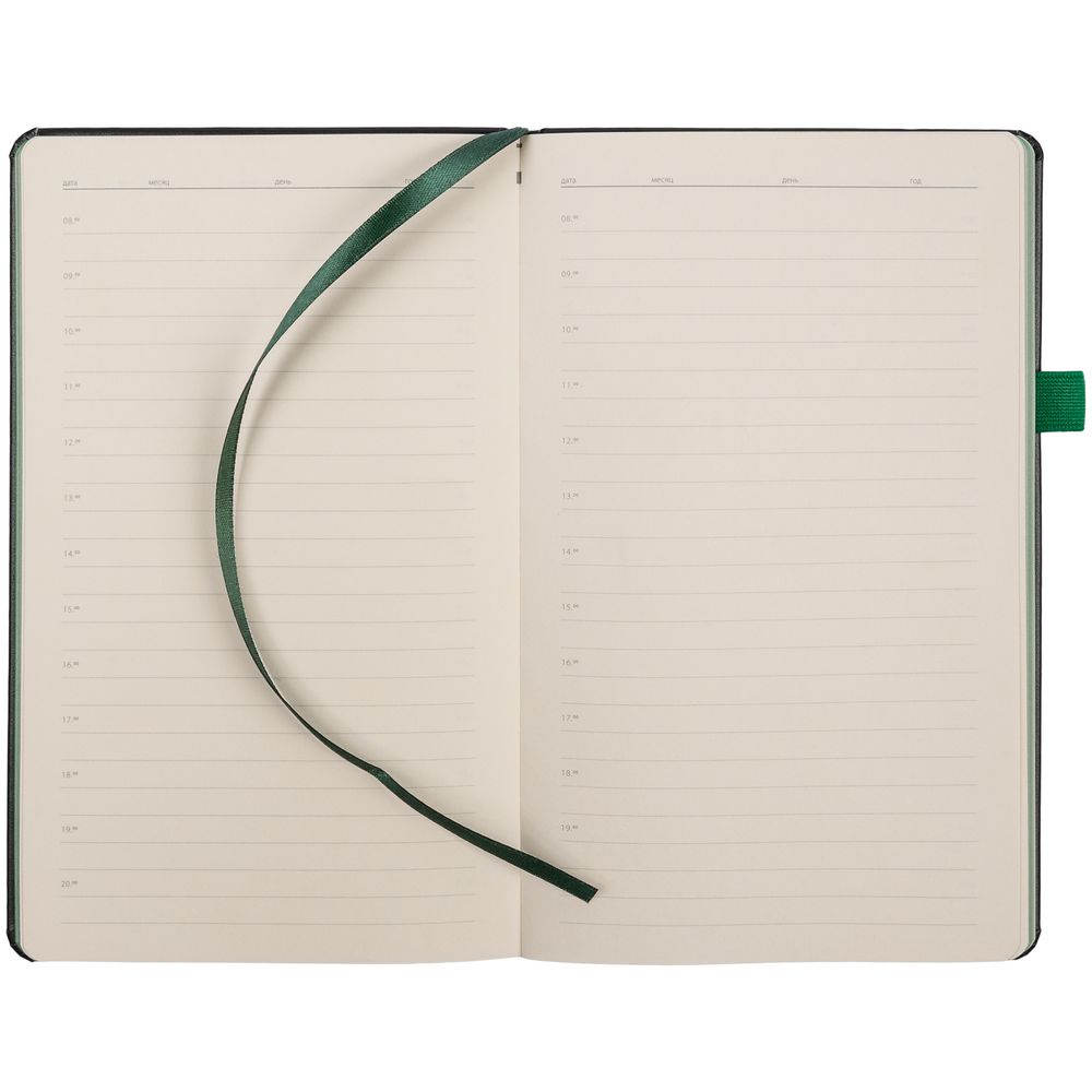 Ежедневник Ton, недатированный, черный с зеленым-3