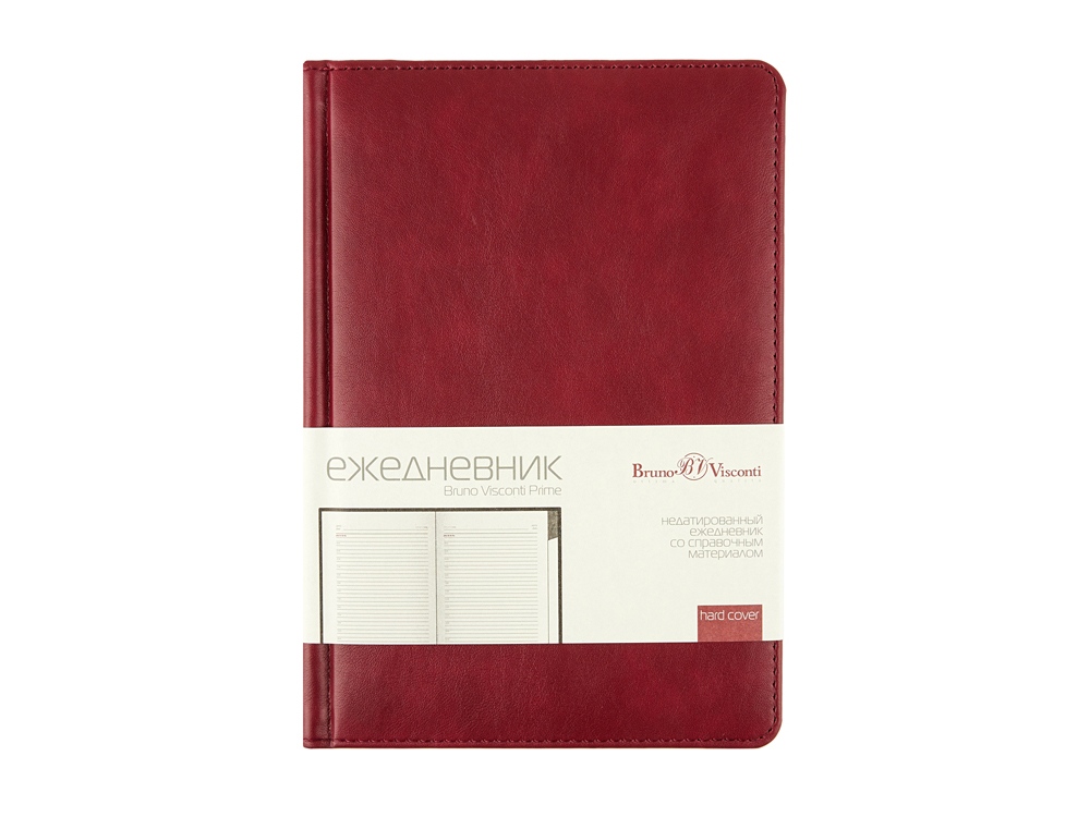Ежедневник недатированный с индексами А5 Prime, бордовый-1