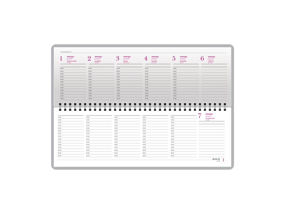 Планинг датированный Velvet 2026, бордовый-5