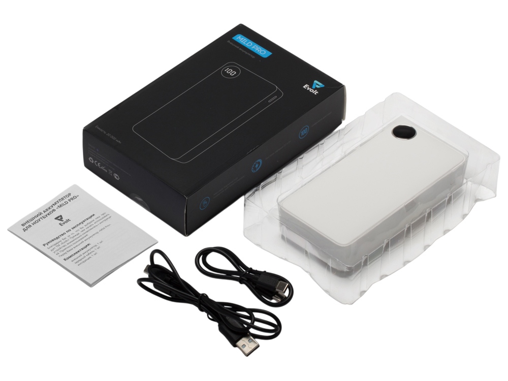 Внешний аккумулятор Mild Pro c быстрой зарядкой QC/PD, 20 000 mAh, белый-8