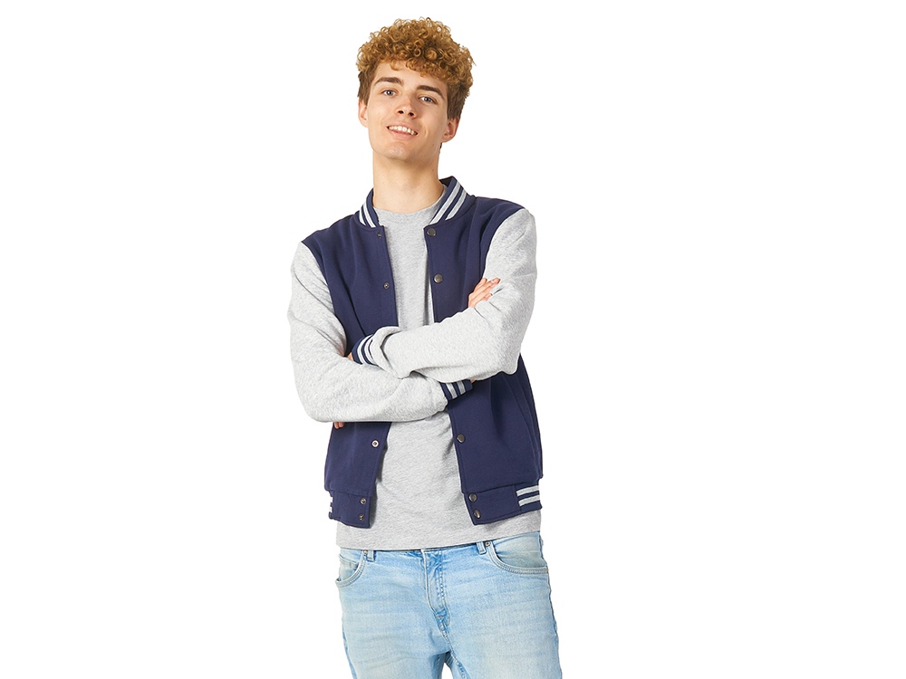 Бомбер Oxford, темно-синий/серый меланж, унисекс-2