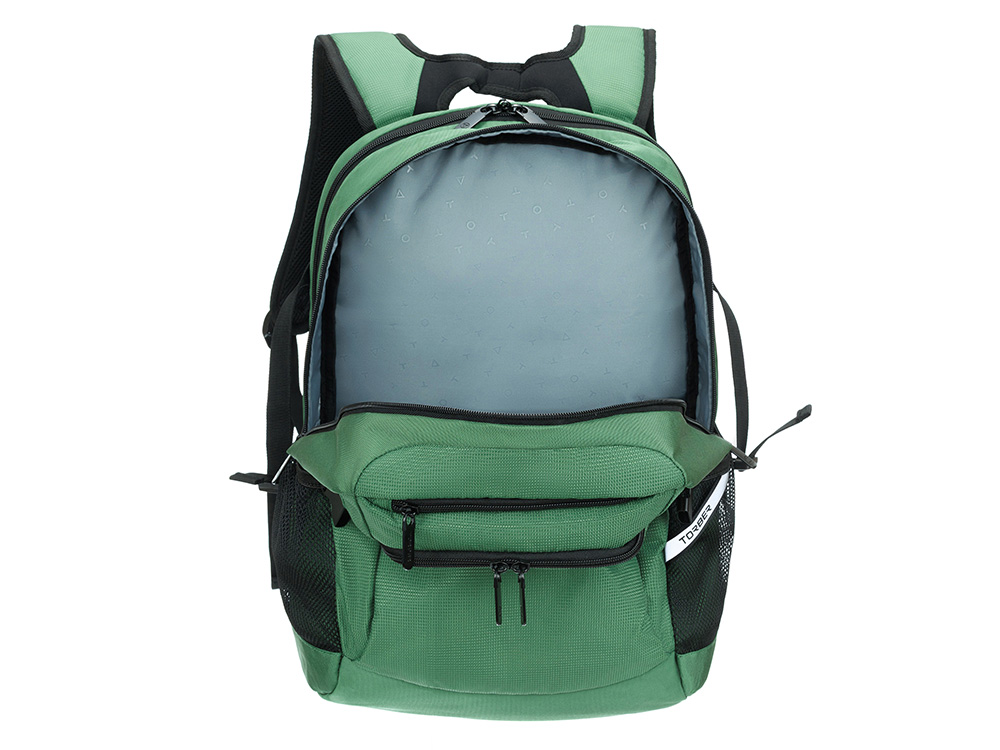 Рюкзак TORBER МЕГАПОЛИС с отделением для ноутбука 16, зеленый, полиэстер, 47 х 34 x 28 см-5