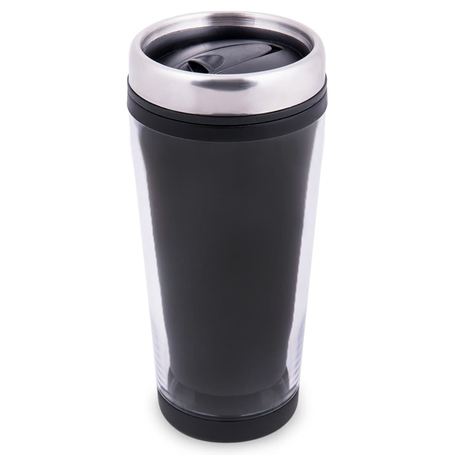 Термокружка DESK под полиграфическую вставку, 350 мл
, прозрачный, черный-1