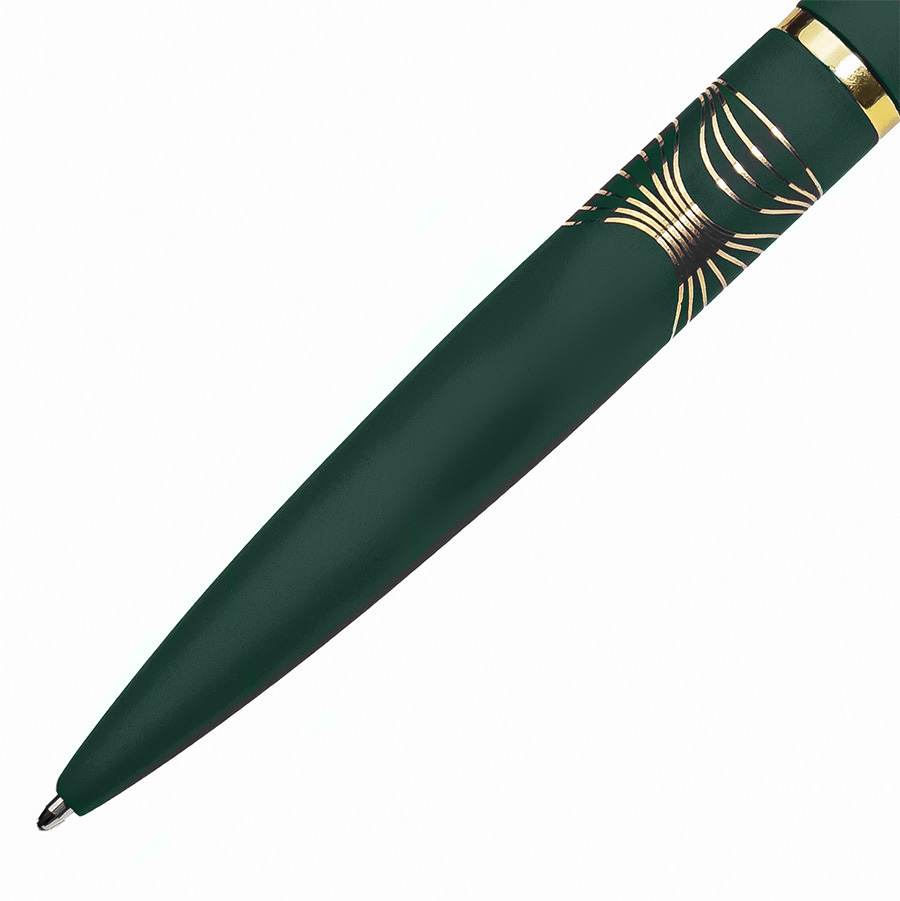 Ручка шариковая FARO, покрытие soft touch, темно-зеленый, золотистый-7