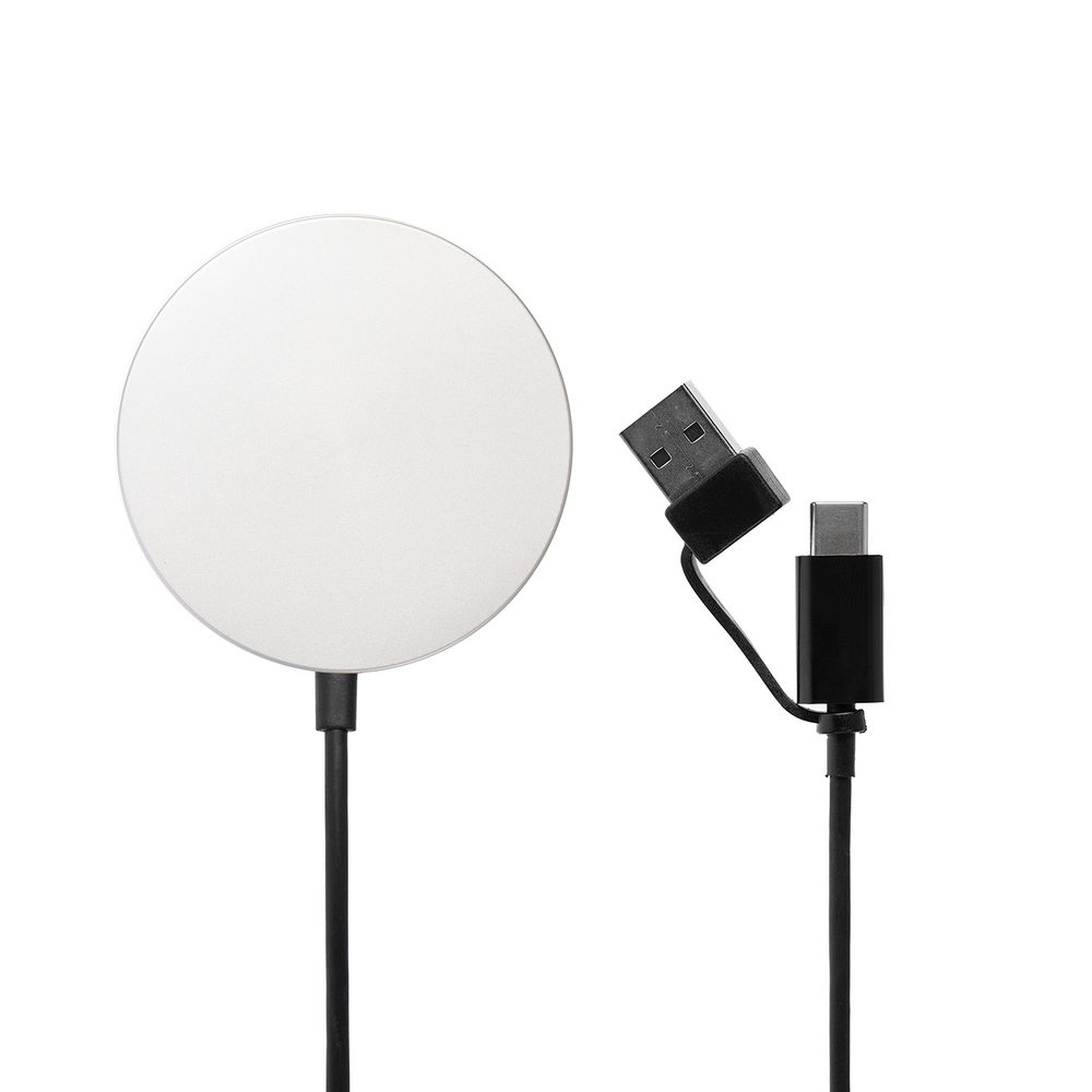 Магнитное зарядное устройство Cooper Rond, 15 Вт, серебристое-4