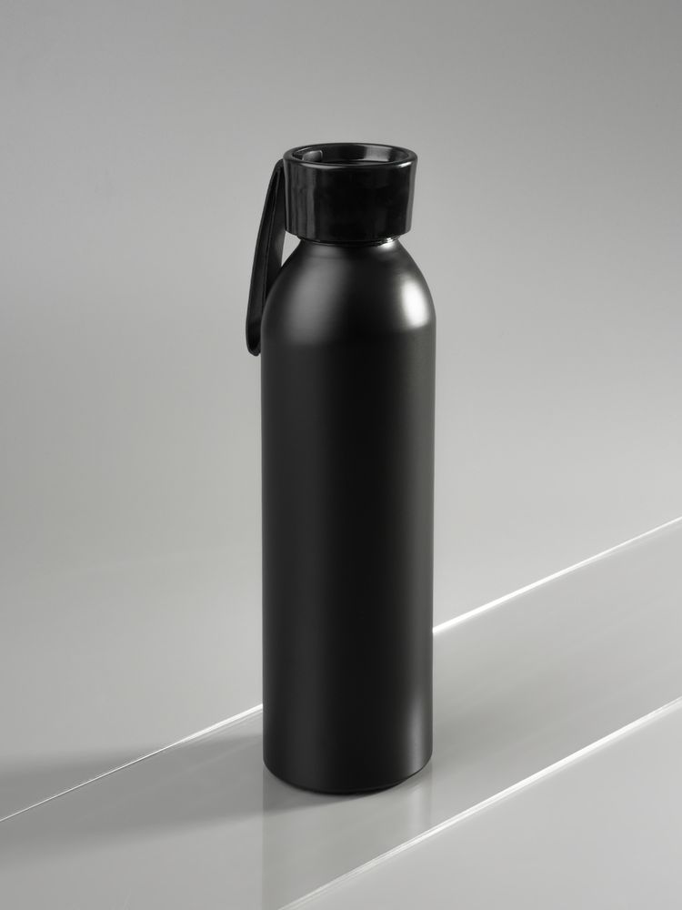 Бутылка для воды Brooke, матовая черная-3