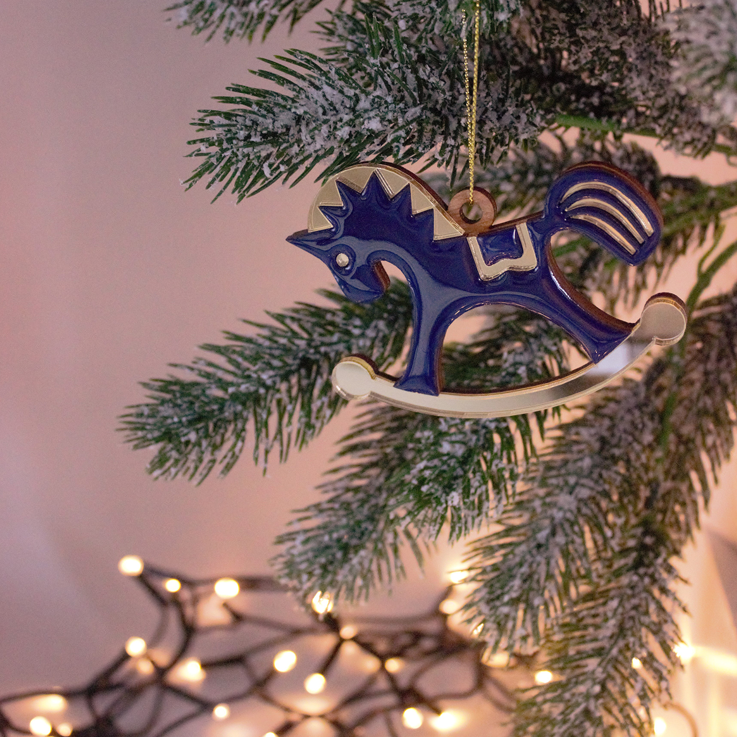 Ёлочная игрушка Лошадка (синий)-4