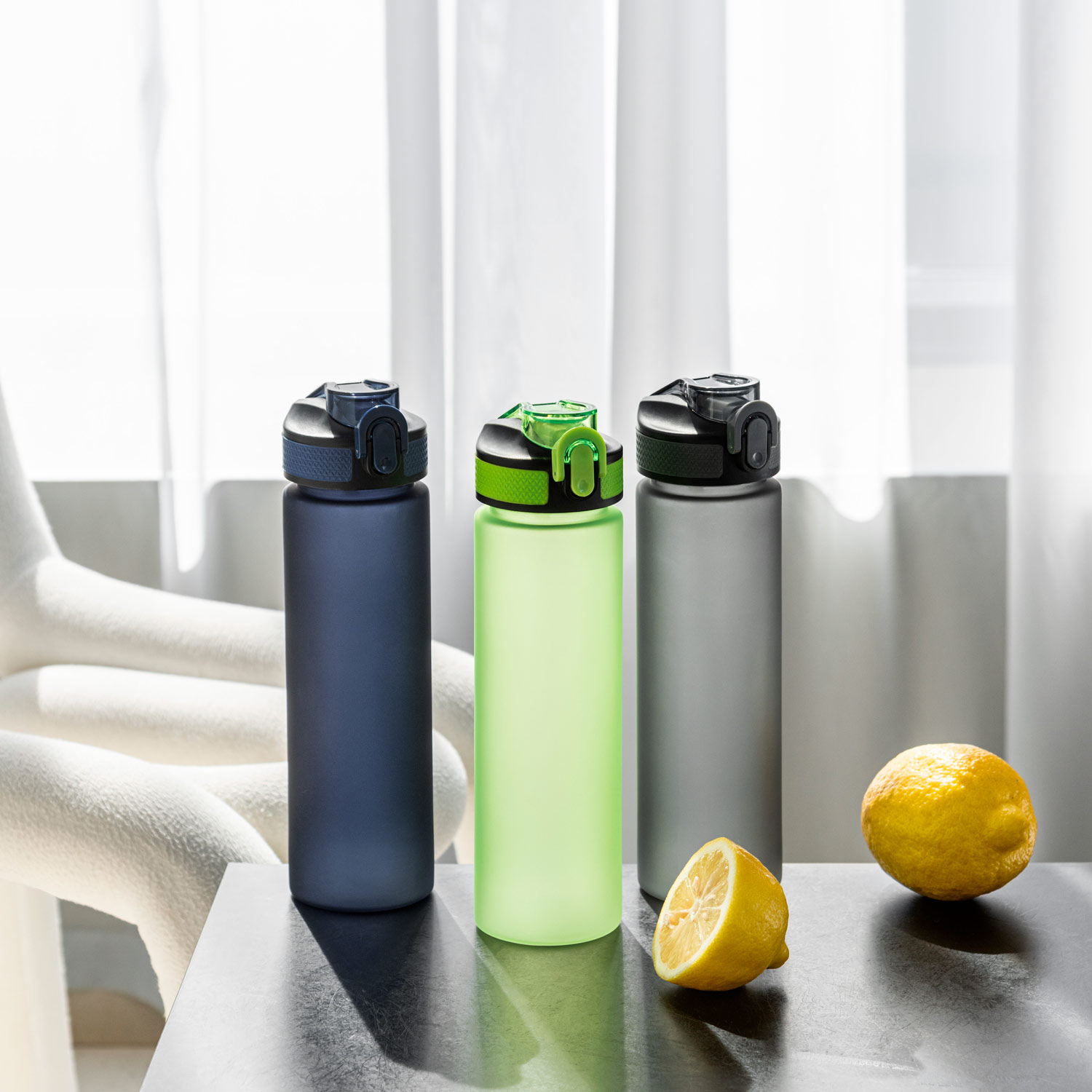 Бутылка для воды Flip, синяя-9