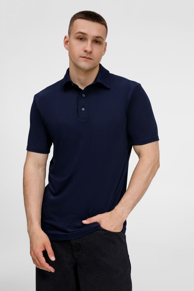 Рубашка поло унисекс Senti, темно-синяя-1