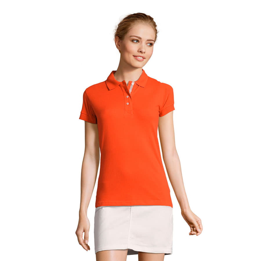 Поло женское PORTLAND WOMEN 200, оранжевый, серый-1