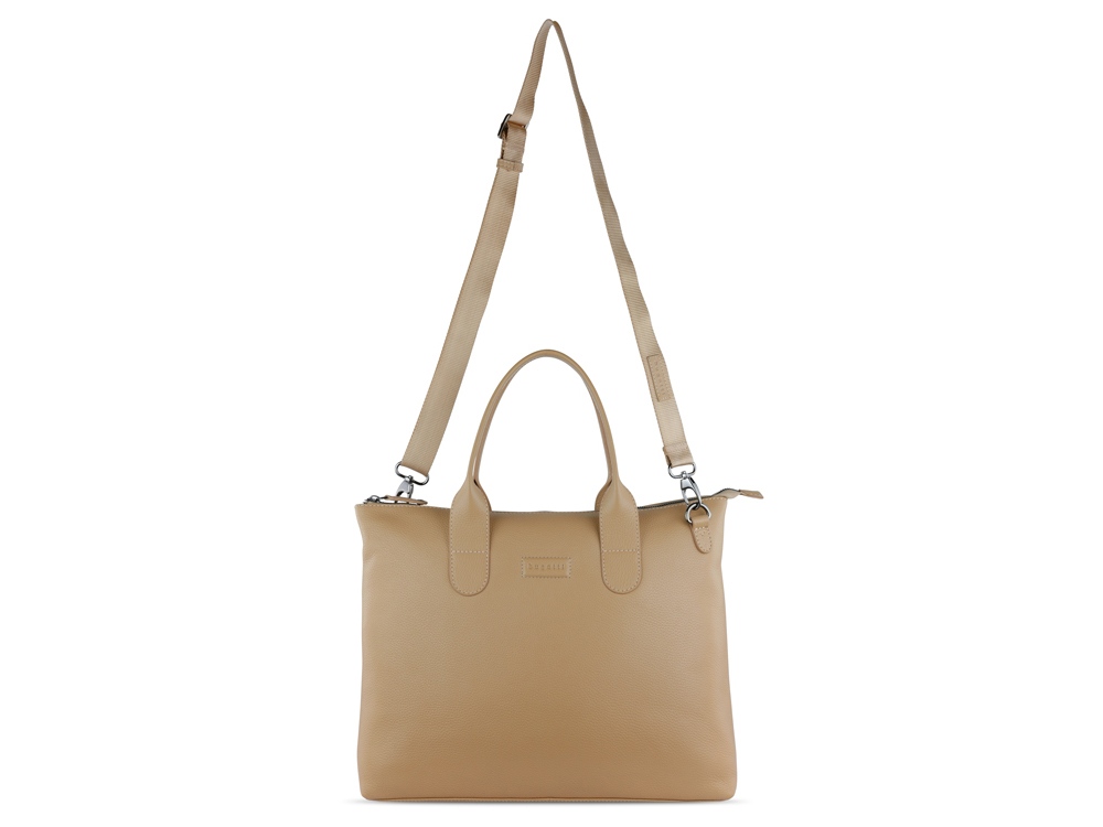Сумка-шоппер BUGATTI Elsa, песочного цвета, воловья кожа/полиэстер, 46х11х31,5 см-2