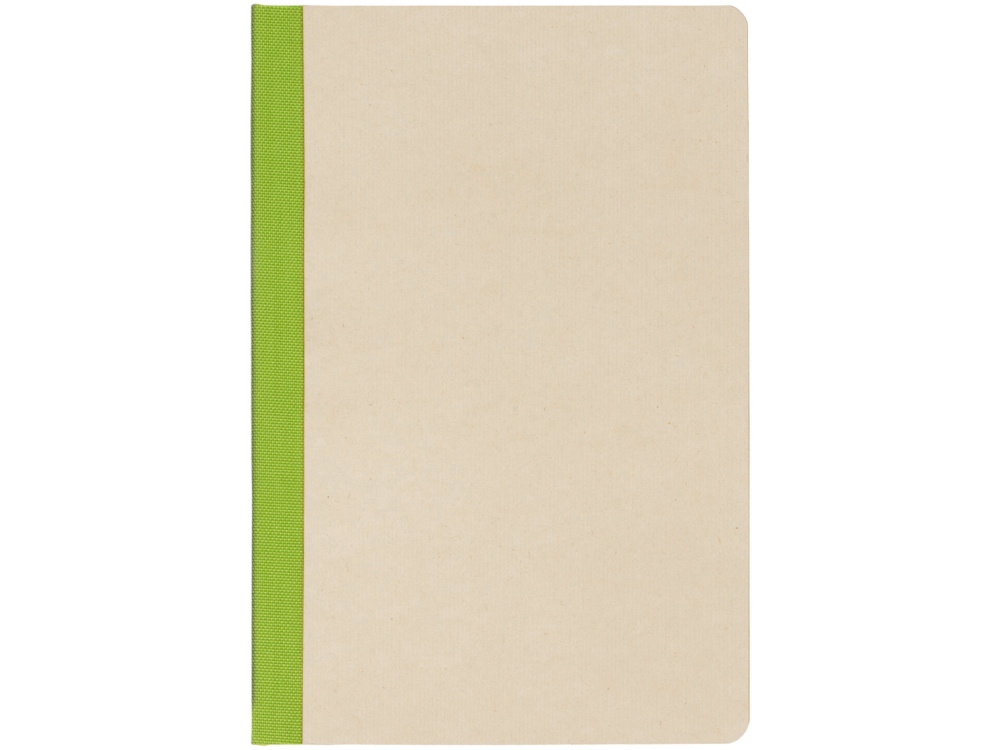 Блокнот А5 из переработанного тростника и RPET Adiantum, 80 листов, гибкая обложка, зеленое яблоко-1