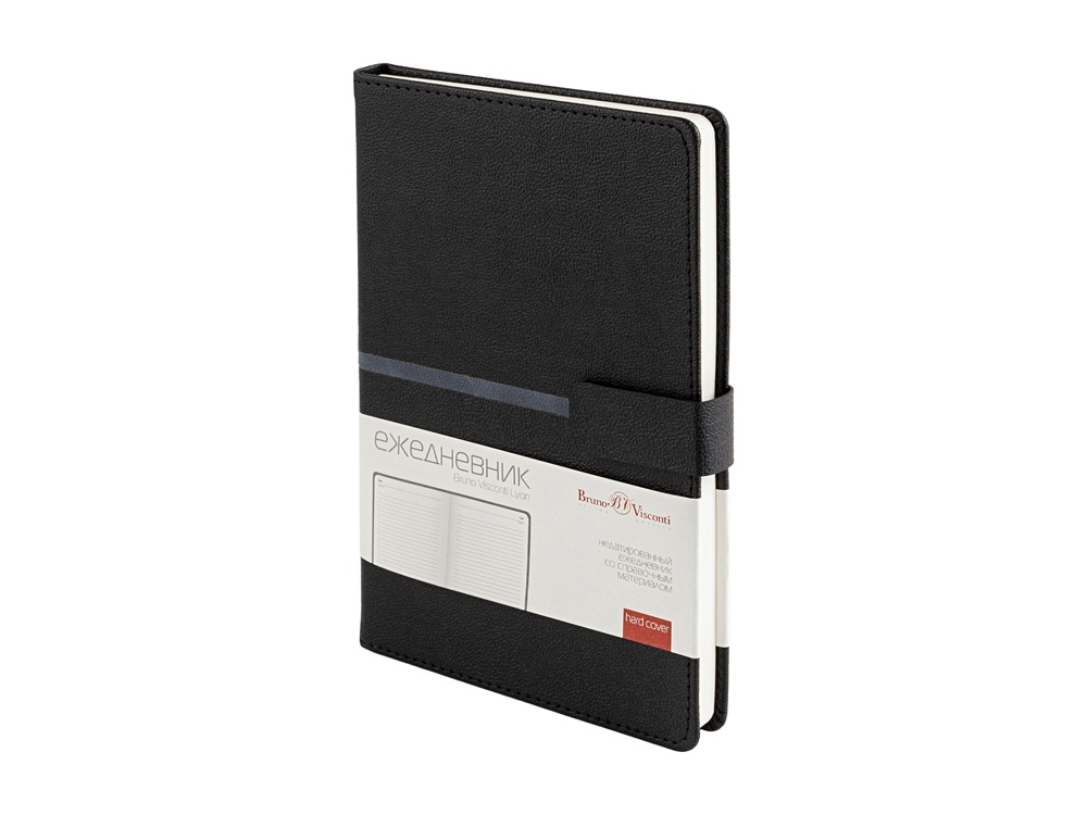 Ежедневник недатированный А5 Lyon, черный-0