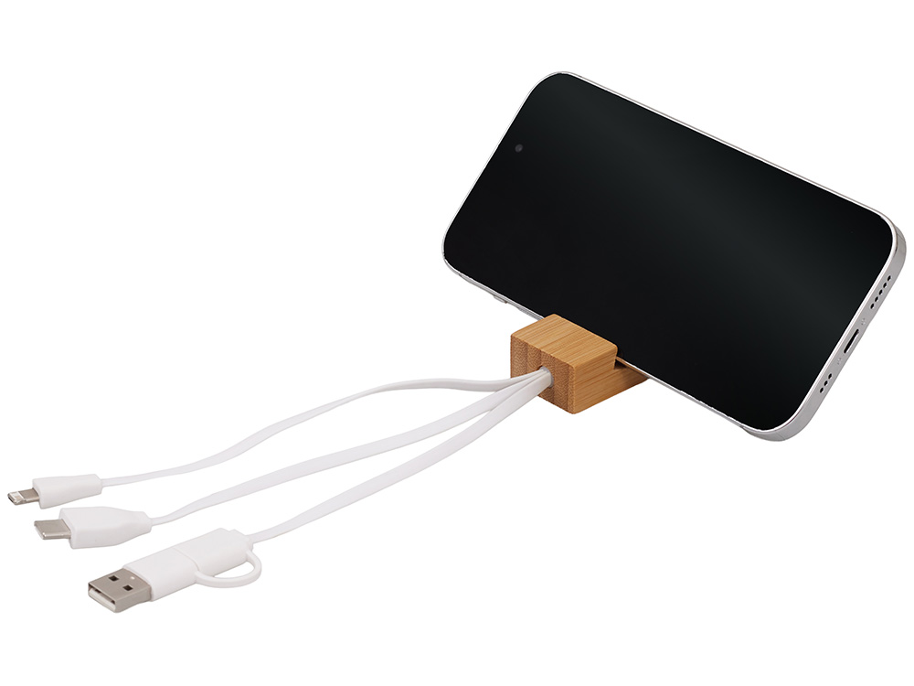 Универсальный кабель с подставкой 4-в-1 Unicable, белый-6