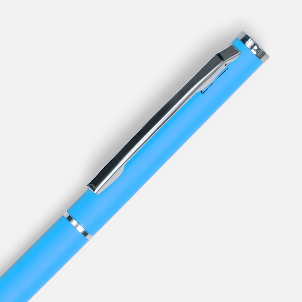 Ручка шариковая Hotel Chrome, ver.2, матовая голубая-2