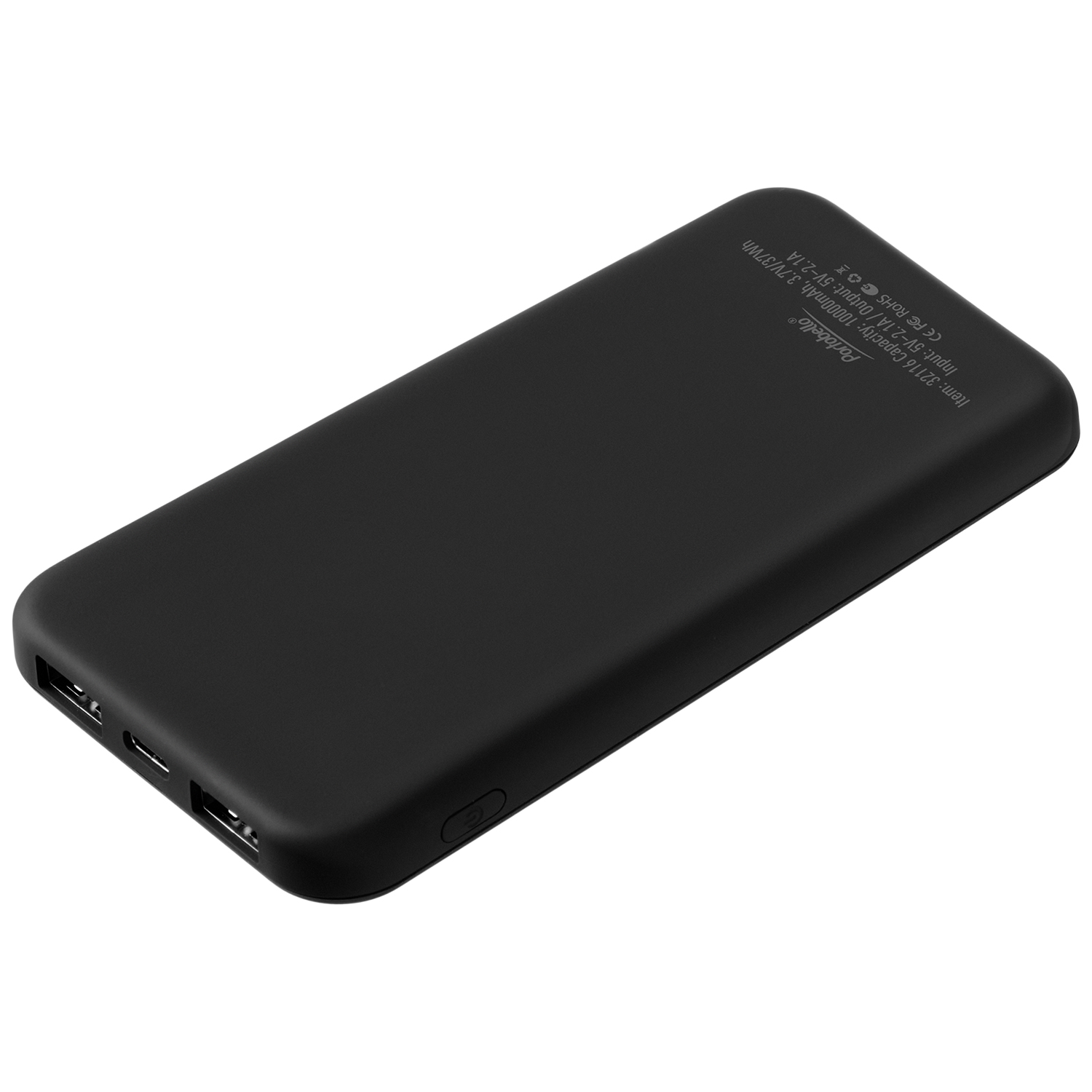 Внешний аккумулятор с подсветкой Люче (Luce) 10000 mAh, черный-3