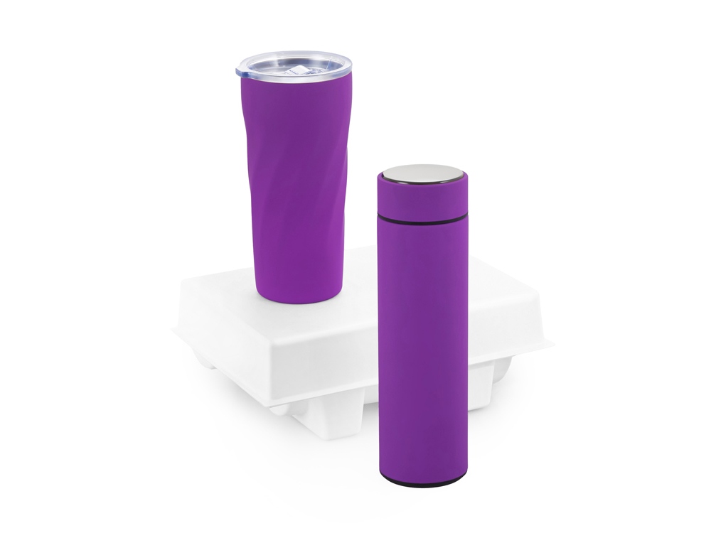 Подарочный набор FAMILY с термосом и термокружкой, фиолетовый-0