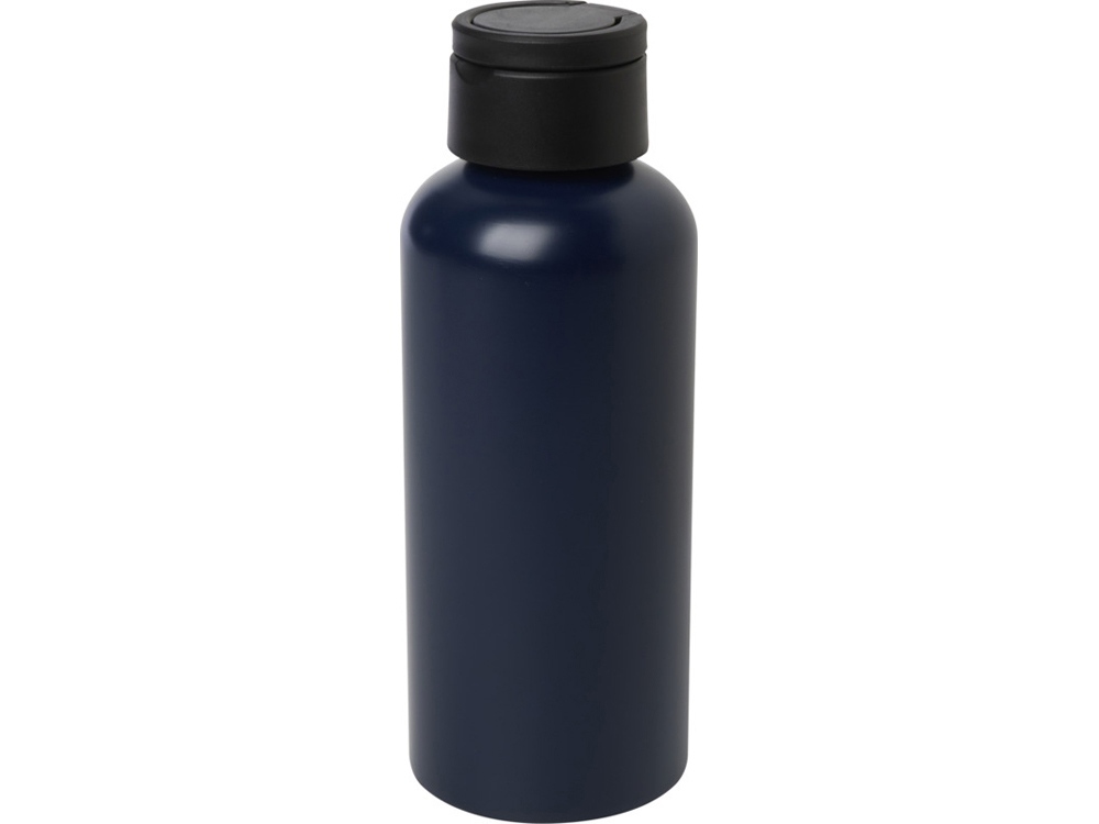 Trinity бутылка для воды из переработанного алюминия, сертифицированного согласно RCS, объемом 600 мл, с крышкой из переработ - Navy-0