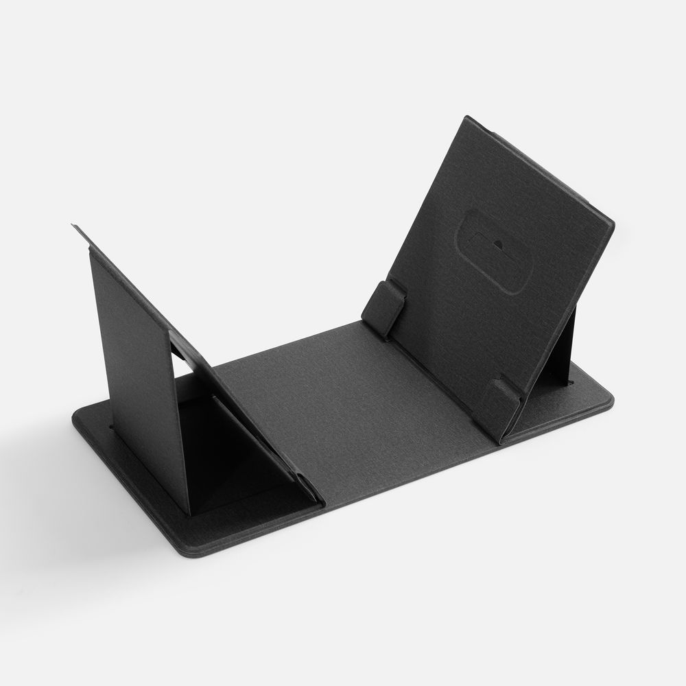 Складной стол для ноутбука с беспроводной зарядкой Kickstand Table, серый-1