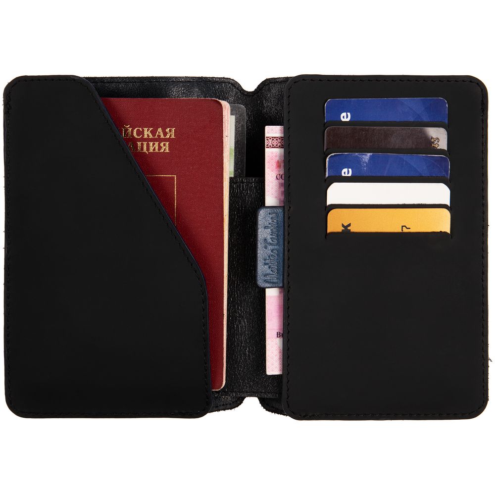 Автобумажник Arrival, черный с синим-3