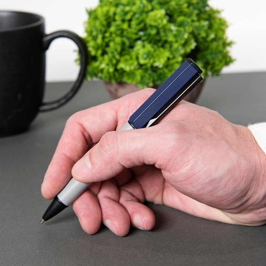 Ручка шариковая BRO, зеленый, серый-3