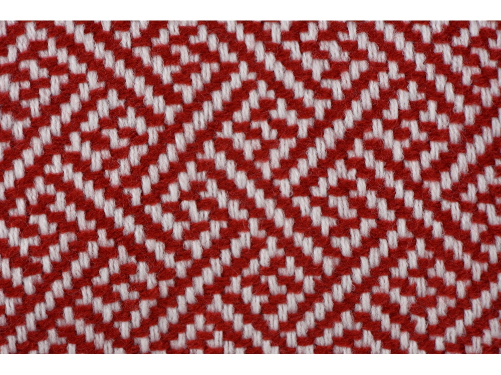 Плед акриловый Tassel с белой бахромой, красный-3