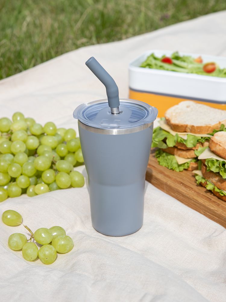 Термостакан Sapporo без логотипа, серый-4