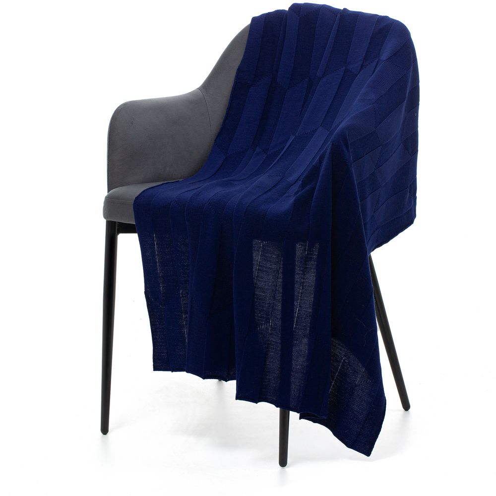 Плед Rombus, темно-синий (сапфир)-1