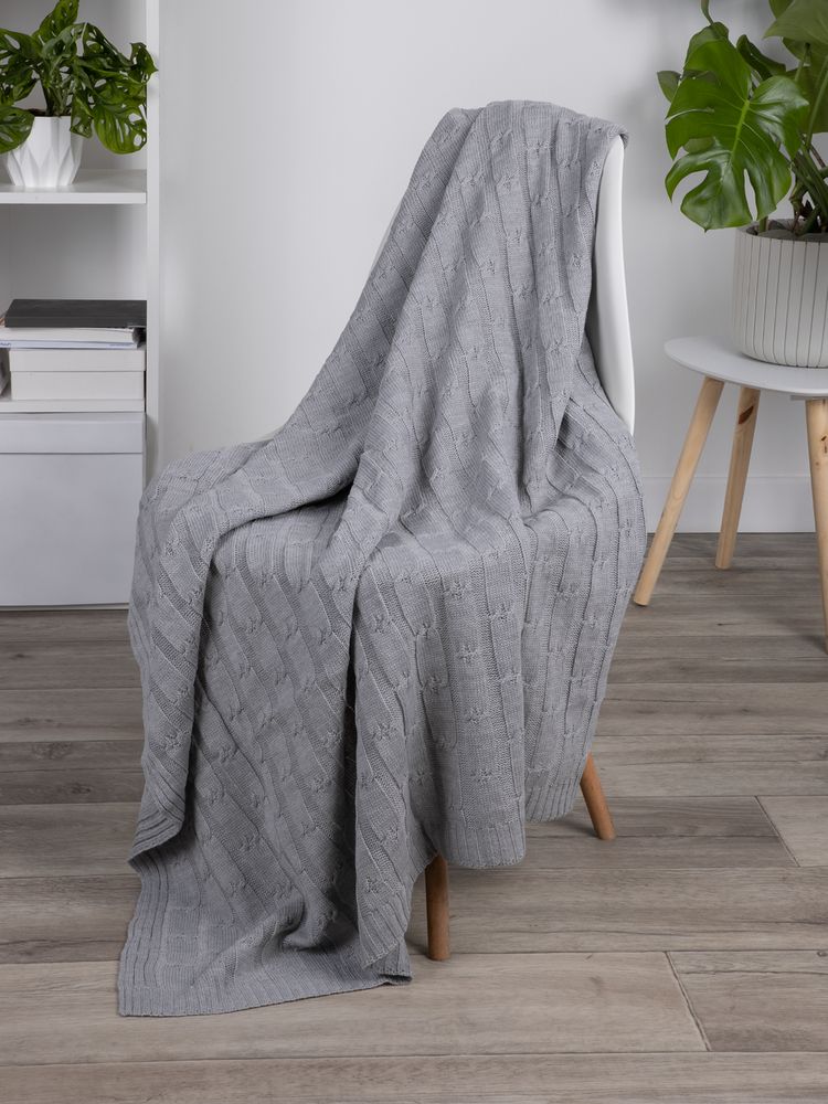 Плед Trenza, светло-серый-3